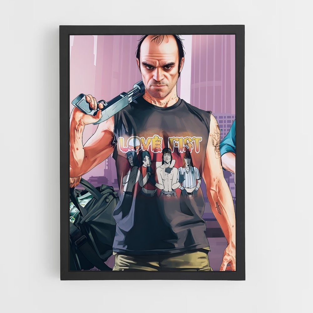 Poster Des Échos de Chaos – affiche GTA V (vue 2)